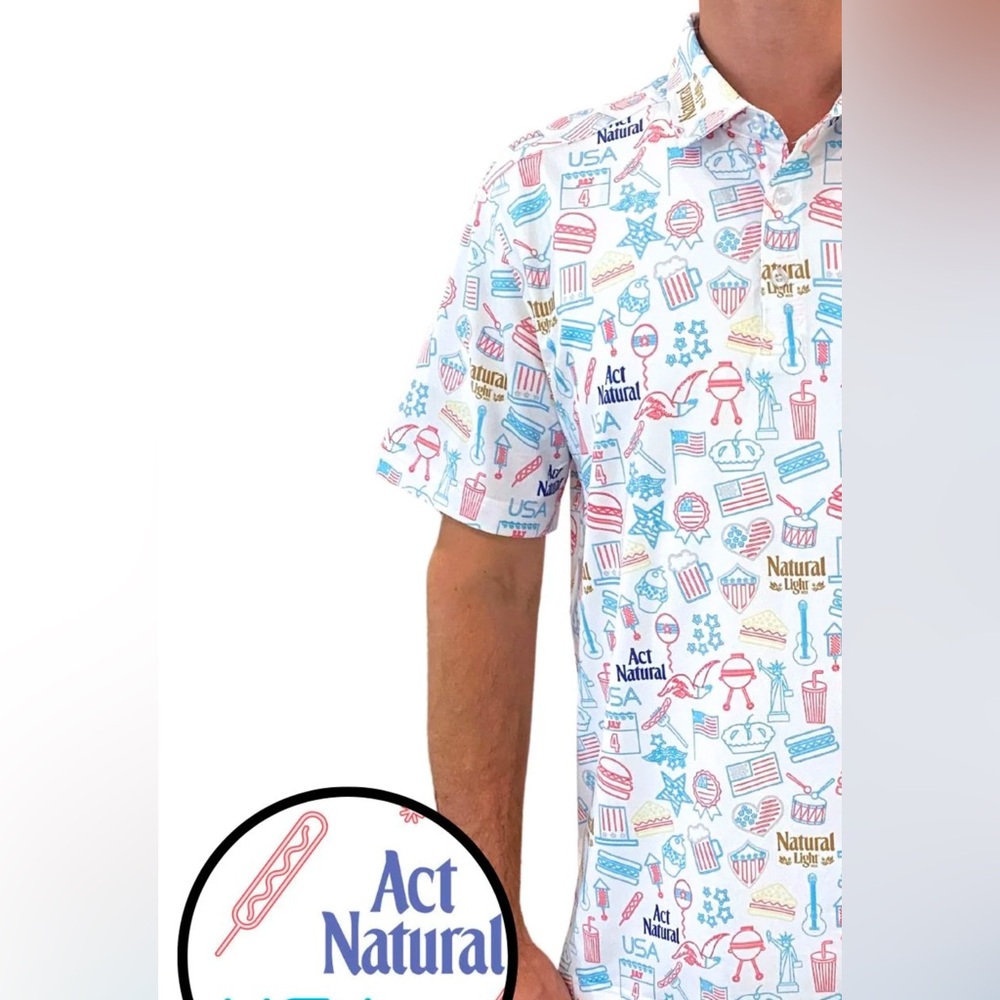 2XL Tropical Bros Natural Light Golf Shirt